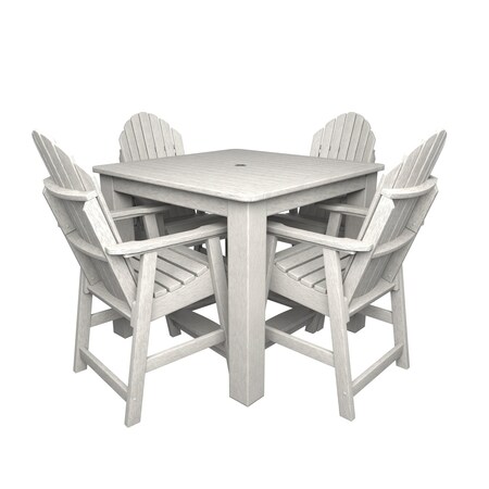 Highwood Usa Hamilton 5pc Square Counter Height Outdoor Patio Furniture Dining Set AD-CNA44-HGR